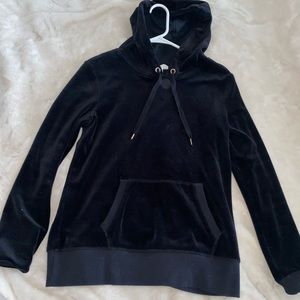velour black hoodie